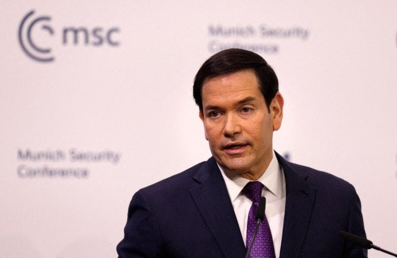 U.S. Secretary of State Marco Rubio speaks during the 62nd Munich Security Conference in Munich, Germany.