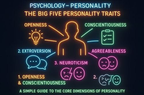 Big Five Personality Traits Infographic for Psychological Assessment and Understanding